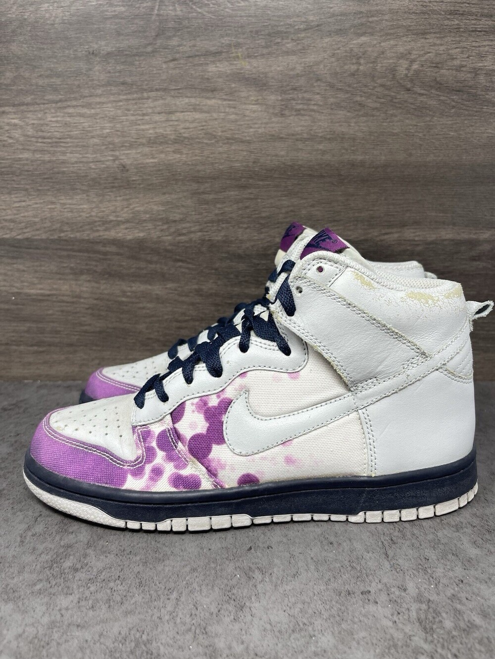 Nike Dunk High Paint Blotting Grey Red Plum Size 8.5 Womens 318676-003